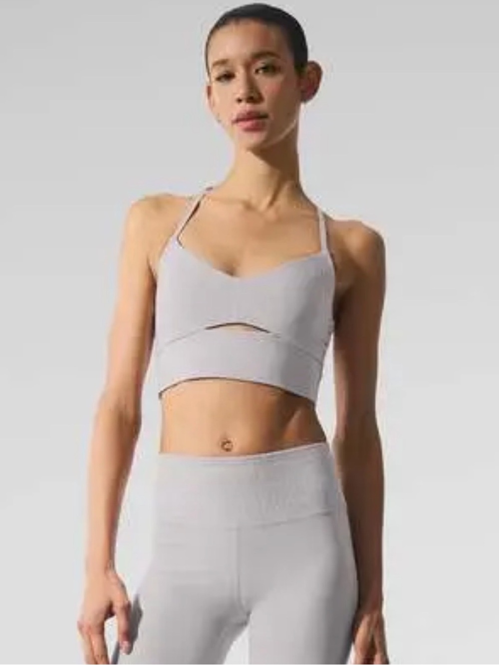ALO Yoga Light Grey Seamless Ribbed Jumpsuit
